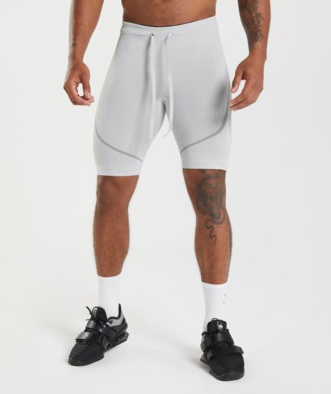 Gymshark 315 Seamless 1/2 Férfi Rövidnadrág Világos Szürke | HU-U-204