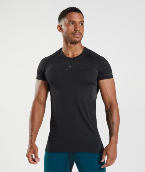 Gymshark 315 Seamless Férfi Póló Fekete | HU-F-785
