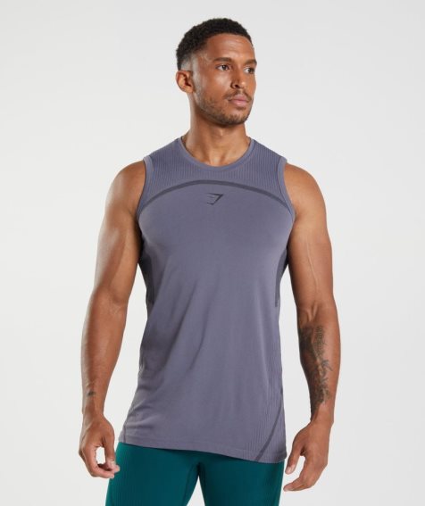 Gymshark 315 Seamless Férfi Ujjatlan Póló Lila | HU-S-924