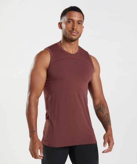 Gymshark 315 Seamless Férfi Ujjatlan Póló Barna | HU-X-512