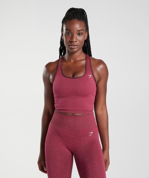 Gymshark Adapt Animal Seamless Crop Női Ujjatlan Póló Fukszia | HU-C-170