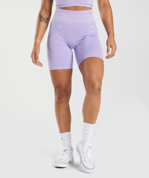 Gymshark Adapt Animal Seamless Cycling Női Rövidnadrág Világos Lila | HU-W-205