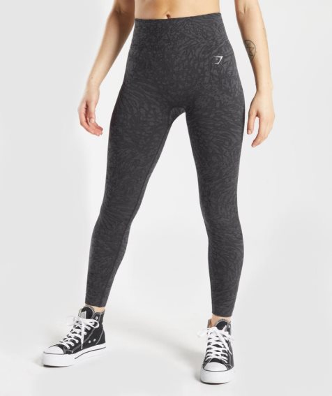 Gymshark Adapt Animal Seamless Női Leggings Fekete | HU-A-705