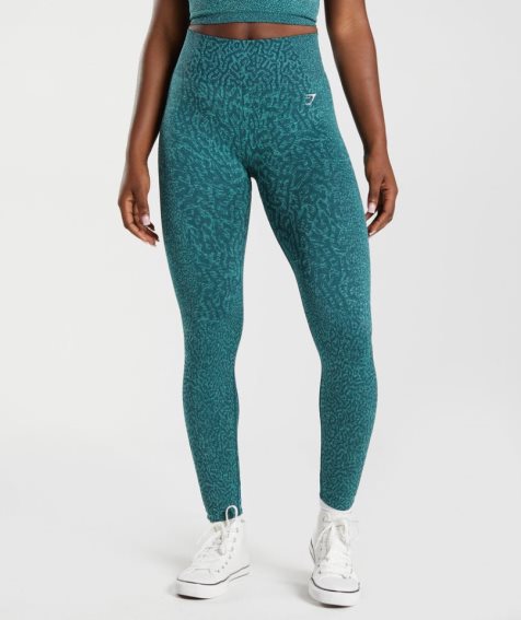 Gymshark Adapt Animal Seamless Női Leggings Türkiz | HU-F-793