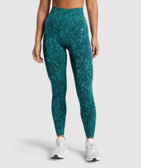 Gymshark Adapt Animal Seamless Női Leggings Türkiz | HU-I-721