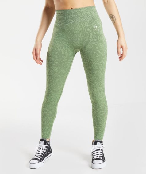 Gymshark Adapt Animal Seamless Női Leggings Zöld | HU-J-146
