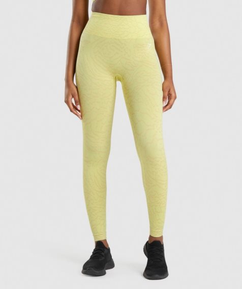 Gymshark Adapt Animal Seamless Női Leggings Sárga | HU-Q-102