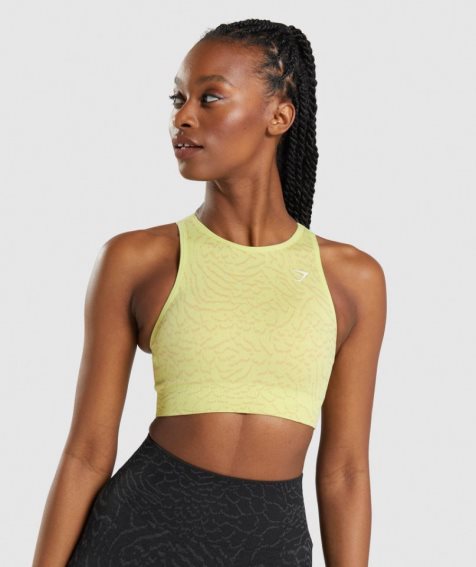 Gymshark Adapt Animal Seamless Női Sportmelltartó Sárga | HU-C-408