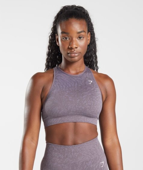 Gymshark Adapt Animal Seamless Női Sportmelltartó Lila | HU-D-195