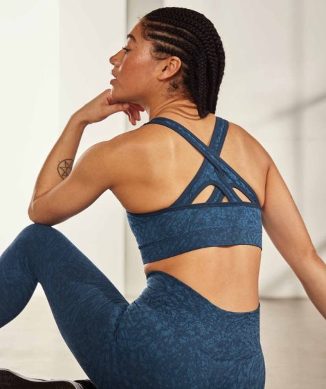 Gymshark Adapt Animal Seamless Női Sportmelltartó Sötétkék | HU-U-798