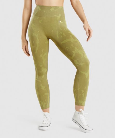 Gymshark Adapt Camo Seamless Női Leggings Olivazöld | HU-O-516