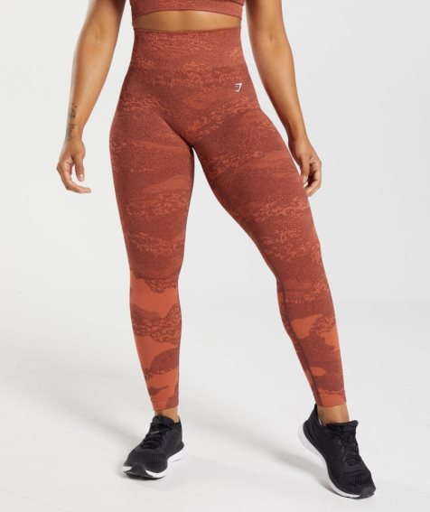 Gymshark Adapt Camo Seamless Női Leggings Barna | HU-V-397