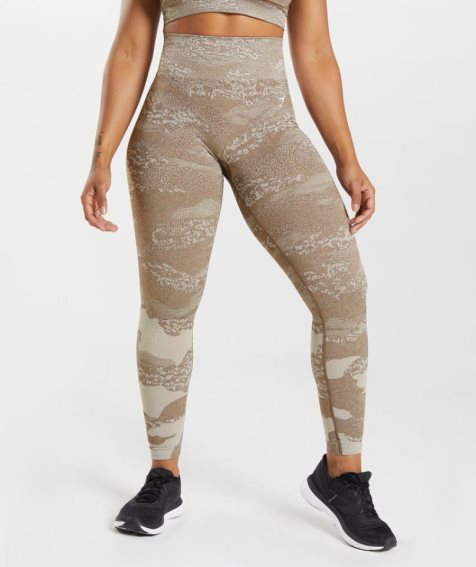 Gymshark Adapt Camo Seamless Női Leggings Olivazöld | HU-X-415