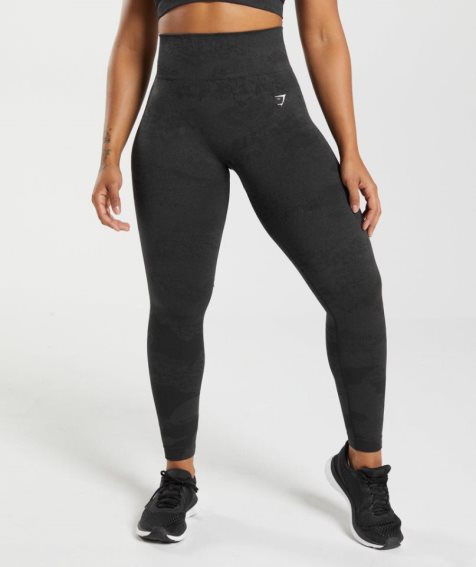 Gymshark Adapt Camo Seamless Női Leggings Fekete | HU-Z-271