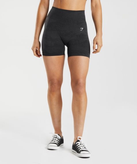Gymshark Adapt Camo Seamless Női Rövidnadrág Fekete | HU-P-130