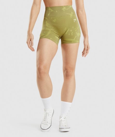 Gymshark Adapt Camo Seamless Női Rövidnadrág Olivazöld | HU-S-359