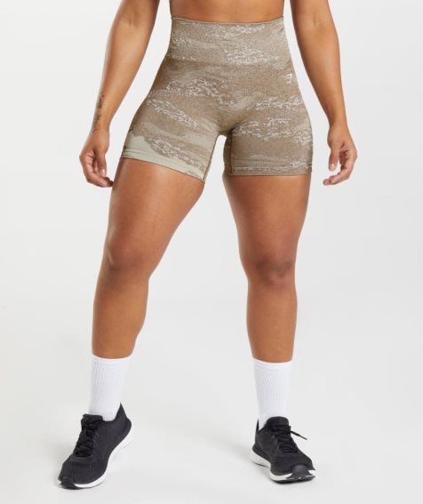 Gymshark Adapt Camo Seamless Női Rövidnadrág Olivazöld | HU-X-245