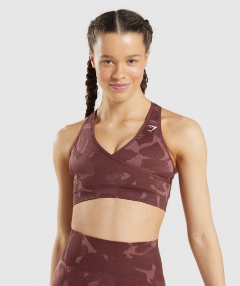 Gymshark Adapt Camo Seamless Női Sportmelltartó Sötétbarna | HU-A-730