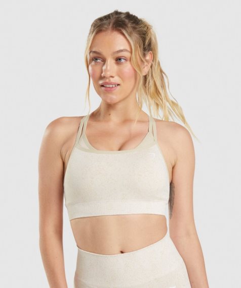 Gymshark Adapt Fleck Seamless Női Sportmelltartó Fehér | HU-O-506
