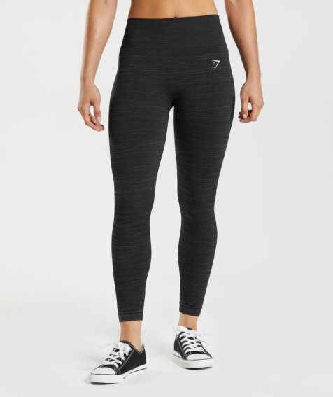 Gymshark Adapt Marl Seamless Női Leggings Fekete | HU-D-608