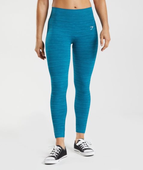 Gymshark Adapt Marl Seamless Női Leggings Kék | HU-M-640