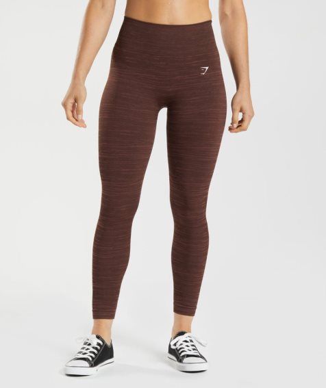 Gymshark Adapt Marl Seamless Női Leggings Sötétbarna | HU-Q-832