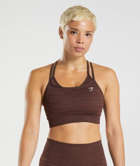 Gymshark Adapt Marl Seamless Női Sportmelltartó Sötétbarna | HU-L-018