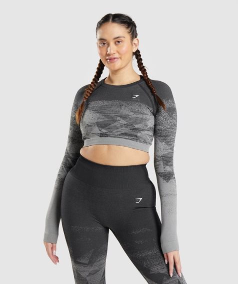 Gymshark Adapt Ombre Női Vágott Felsők Szürke | HU-Q-971