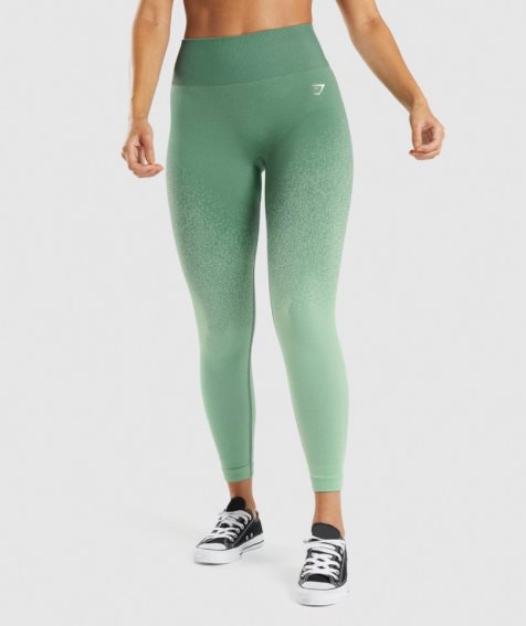 Gymshark Adapt Ombre Seamless Női Leggings Zöld | HU-C-207