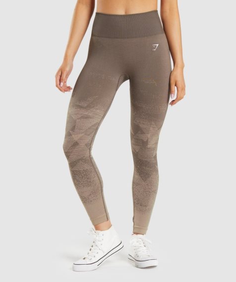 Gymshark Adapt Ombre Seamless Női Leggings Barna | HU-F-978