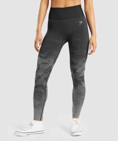 Gymshark Adapt Ombre Seamless Női Leggings Fekete | HU-I-509