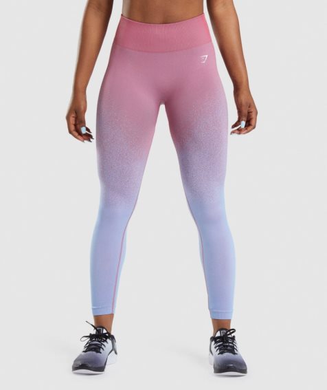 Gymshark Adapt Ombre Seamless Női Leggings Rózsaszín Világos Kék | HU-Z-251