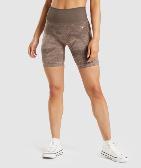 Gymshark Adapt Ombre Seamless Női Rövidnadrág Barna | HU-N-234