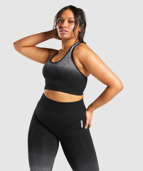Gymshark Adapt Ombre Seamless Női Sportmelltartó Fekete | HU-C-308
