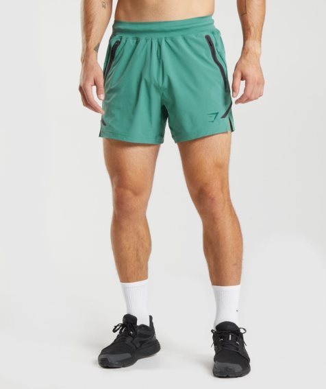 Gymshark Apex 5" Perform Férfi Rövidnadrág Zöld | HU-E-546