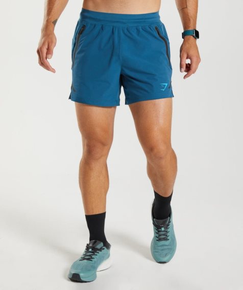 Gymshark Apex 5" Perform Férfi Rövidnadrág Kék | HU-J-027