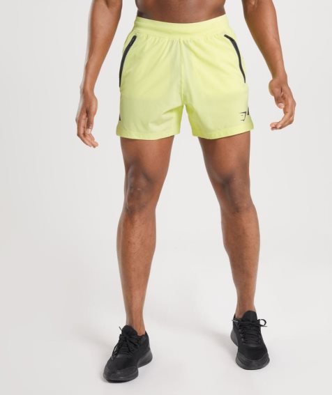 Gymshark Apex 5" Perform Férfi Rövidnadrág Sárga | HU-P-297