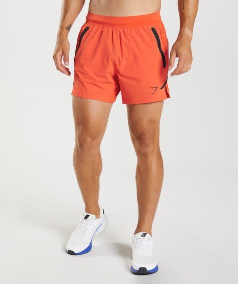 Gymshark Apex 5" Perform Férfi Rövidnadrág Narancssárga | HU-Y-560
