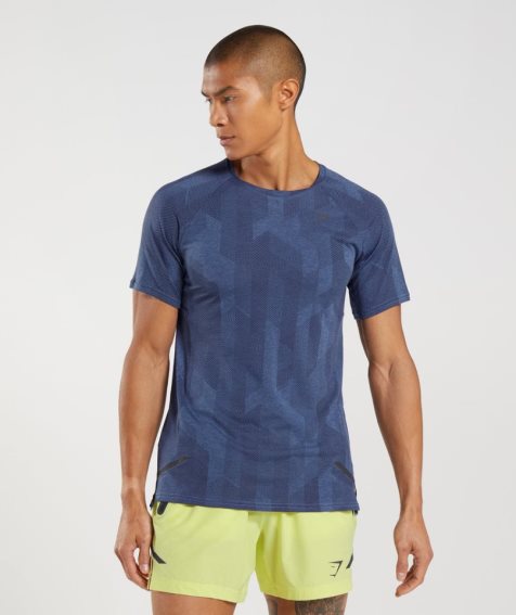 Gymshark Apex Férfi Póló Kék | HU-Z-413