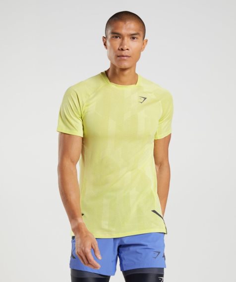 Gymshark Apex Férfi Póló Sárga | HU-X-236