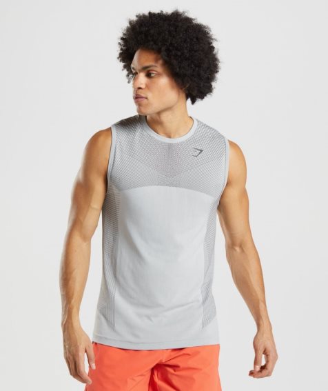 Gymshark Apex Seamless Férfi Ujjatlan Póló Világos Szürke | HU-P-921
