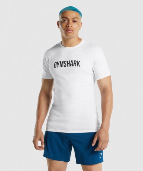 Gymshark Apollo Férfi Póló Fehér | HU-P-579