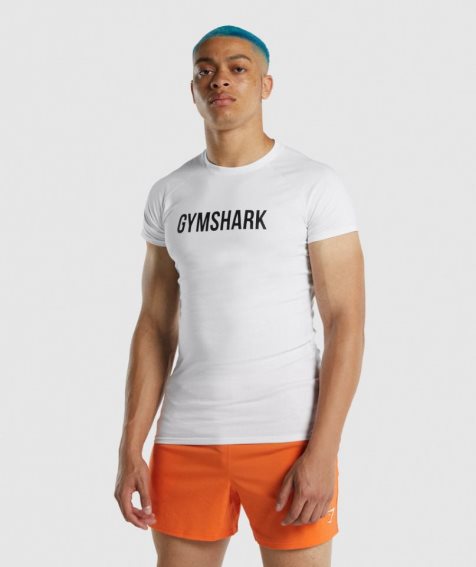 Gymshark Apollo Férfi Póló Fehér | HU-X-860