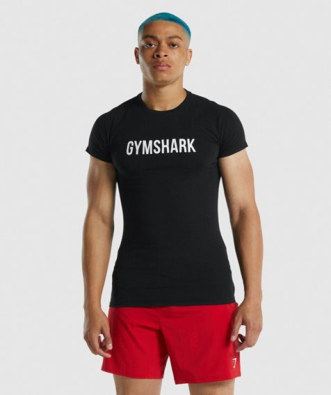 Gymshark Apollo Férfi Póló Fekete | HU-M-371