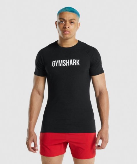 Gymshark Apollo Férfi Póló Fekete | HU-V-504