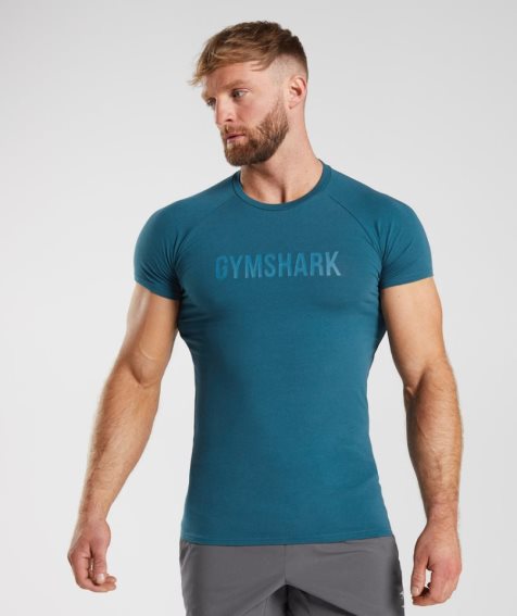 Gymshark Apollo Férfi Póló Kék | HU-H-061