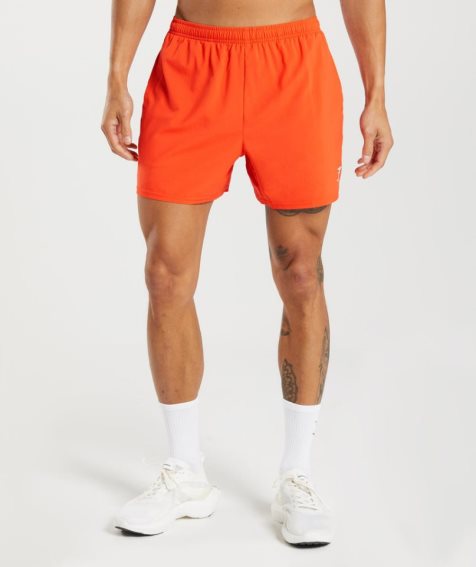 Gymshark Arrival 5" Férfi Rövidnadrág Narancssárga | HU-Q-743