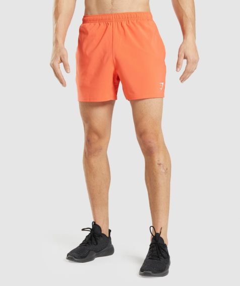 Gymshark Arrival 5" Férfi Rövidnadrág Narancssárga | HU-T-872