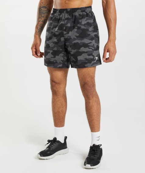 Gymshark Arrival 7" Férfi Rövidnadrág Camo | HU-B-149