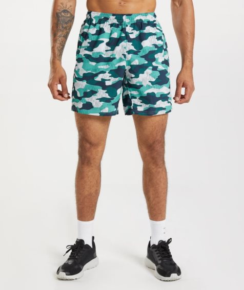 Gymshark Arrival 7" Férfi Rövidnadrág Camo | HU-O-396